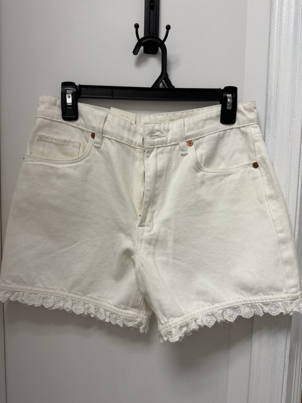 Blank NYC White Eyelet Trim Shorts